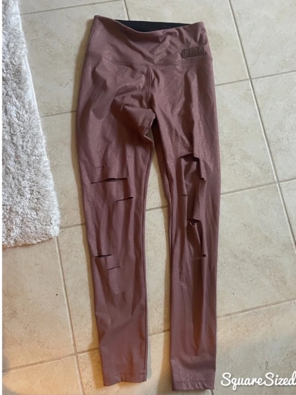 Victoria's Secret PINK Size Small S Ultimate Nutmeg Glitter Legging lot6367